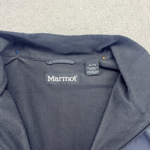 Marmot Windbreaker Jacket Mens XL Black DriClime Fleece Lined Full Zip High Neck - Picture 4 of 8
